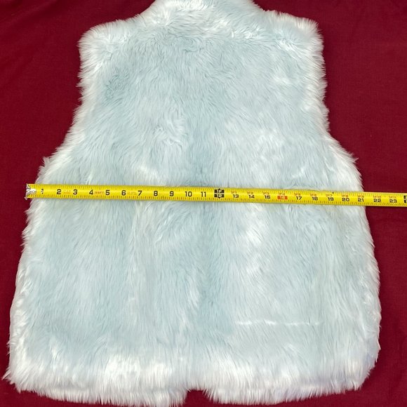 Comfy Blue Faux Fur Y2k 90s Fashion Valerie Stevens Winter Vest Coat - Picture 6 of 10